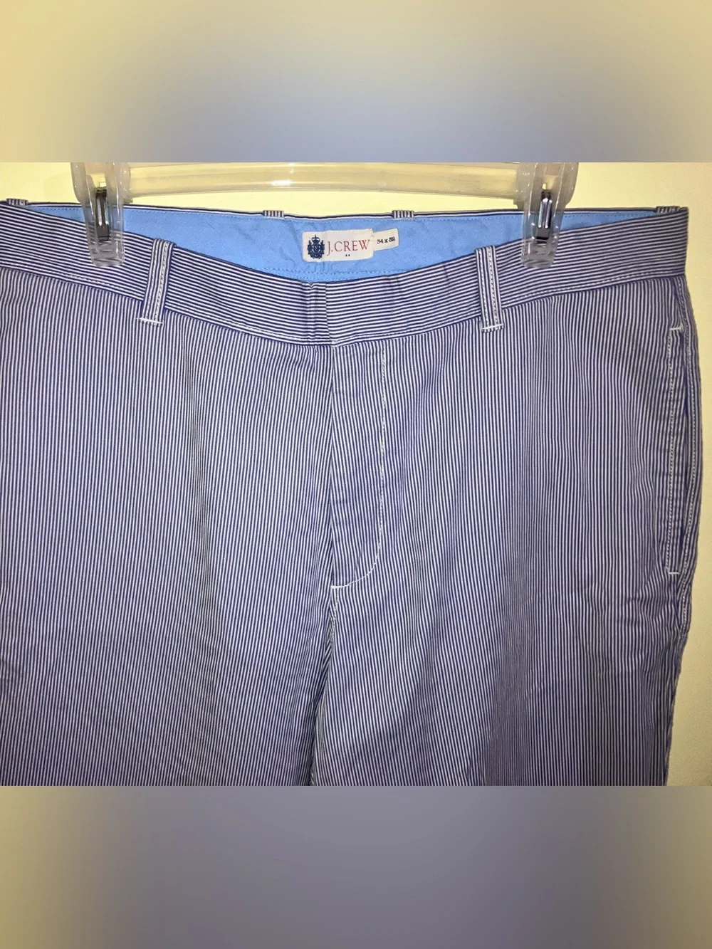 J Crew Vintage Seersucker Pants Trousers Mens 34 X  32 Striped Oarsman JCREW